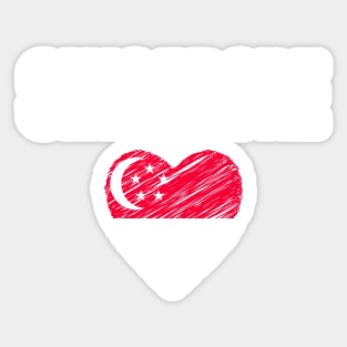 Singapore flag, Singapore heart Sticker